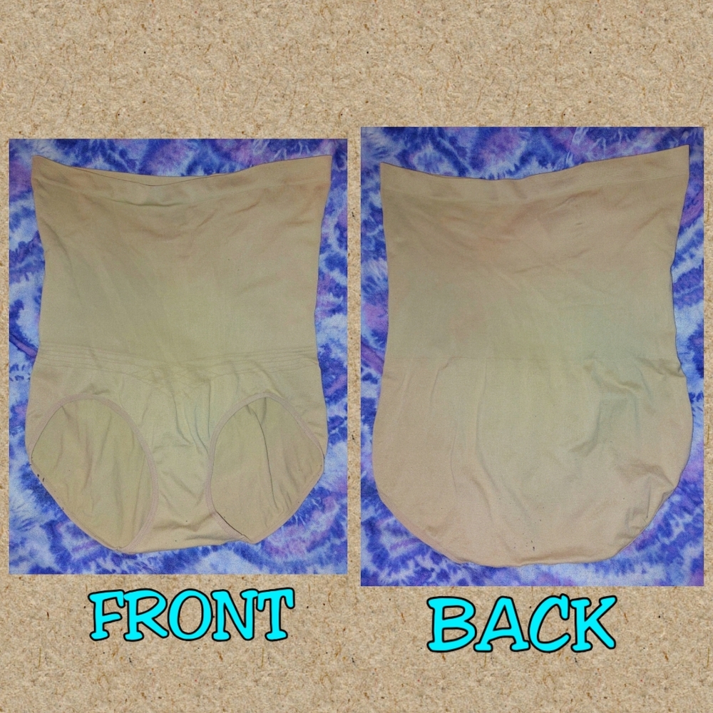 2 Piece Bundle of Unbranded Black & Cream Knit Shaper High Waist Briefs Sz L/XL - Picture 2 of 5